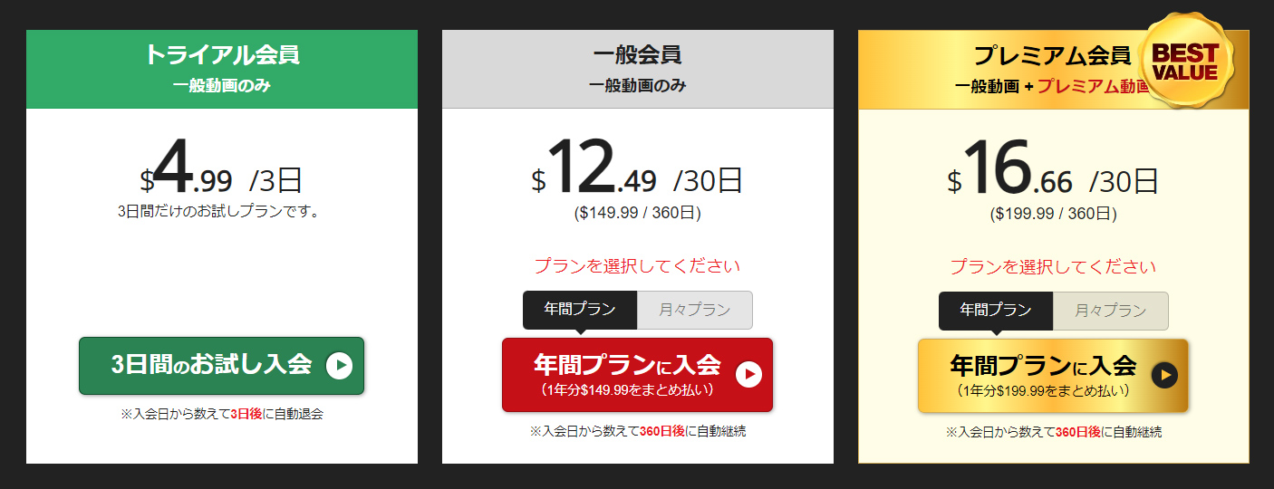 Hey動画見放題プランの料金プラン